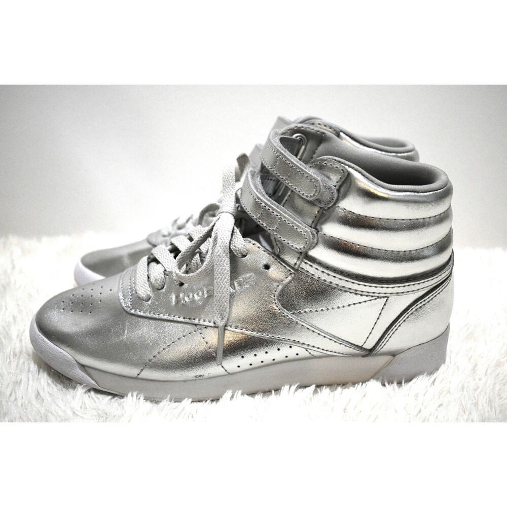 Reebok Classic Women's Freestyle Hi Metallic Silver Steel BS9944 Size 6 RARE